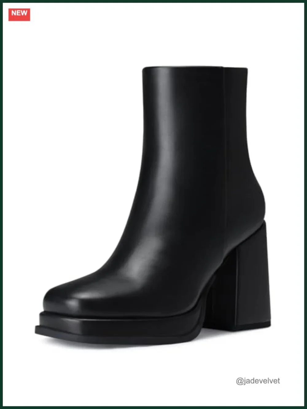 Womens Platform Ankle Boots Chunky High Heel Booties PU Leather
